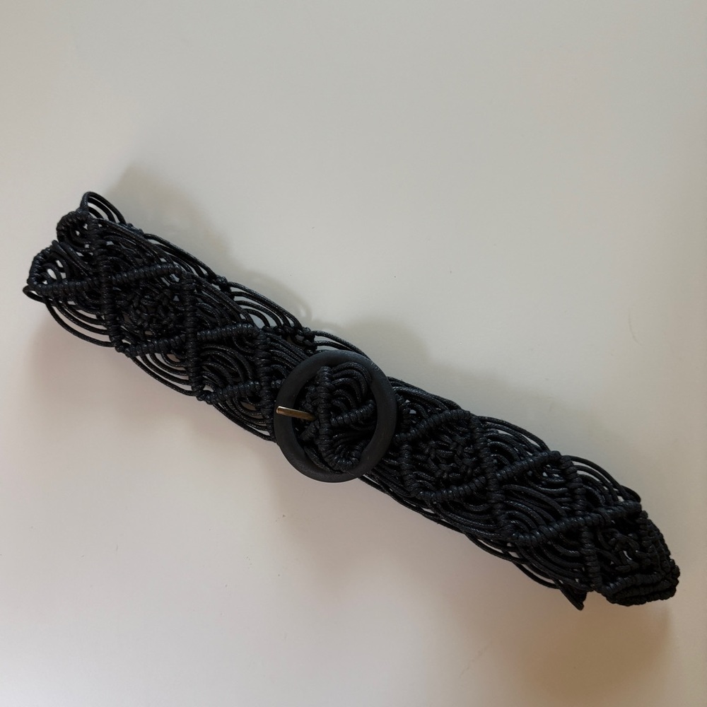 Elegant Black Woven Belt